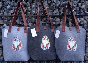 Filztasche Katze (Farbe: grau)