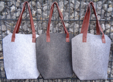 Filztasche Uhu (Farbe: grau)
