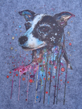 Filztasche Hund (Farbe: hellgrau)