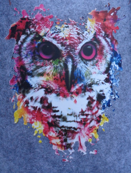 Filztasche Uhu (Farbe: hellgrau)