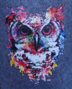 Filztasche Uhu (Farbe: grau)