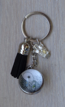 Schlüsselanhänger Eulen Yinyang