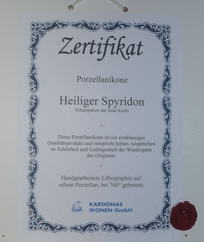 Ikone - Porzellanikone Heiliger Spyridon