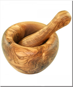 Olivenholz Mörser mit Stößel