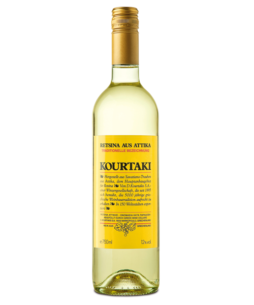 Kourtaki Retsina - 750ml - Ihr Portal für Produkte aus Korfu und  Griechenland