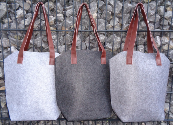 Filztasche Uhu (Farbe: grau)