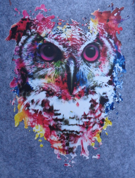 Filztasche Uhu (Farbe: hellgrau)