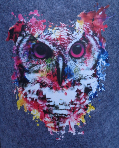 Filztasche Uhu (Farbe: grau)