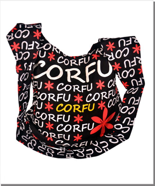 Schultertasche Corfu (Schwarz / Weiß / Gelb)