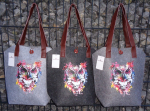 Filztasche Uhu (Farbe: grau)